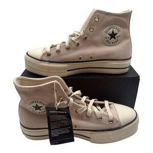 Converse Chuck Taylor All‎ Star Lift Suede Hi Shoes Womens Sz 9 Pale Fetal/Ivory